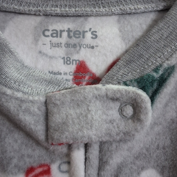 NWT Carter's Just One You Boys 2 Piece Fleece Footed Pajamas 18 Months - Picture 6 of 6